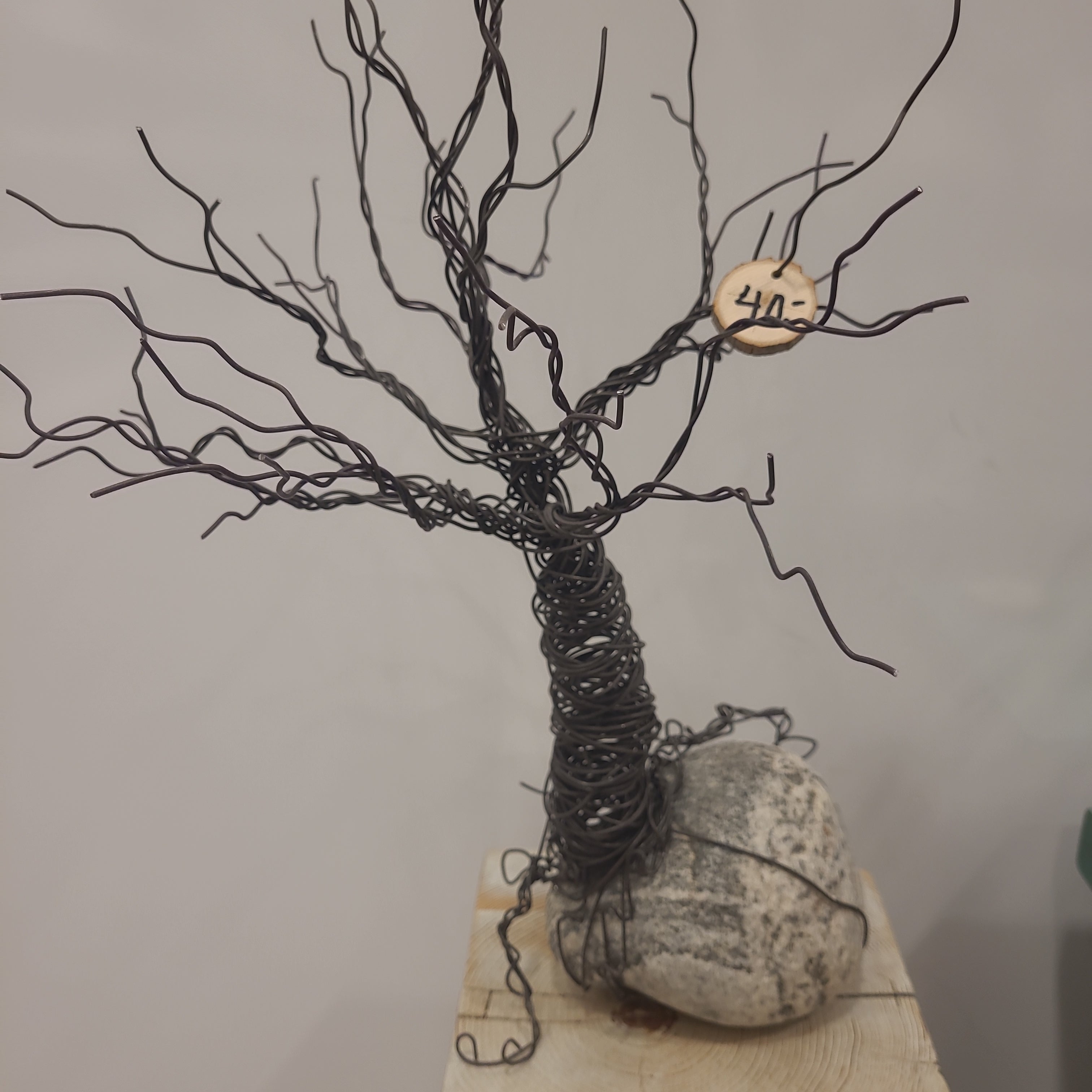 Bento into shape- large wire tree on rock