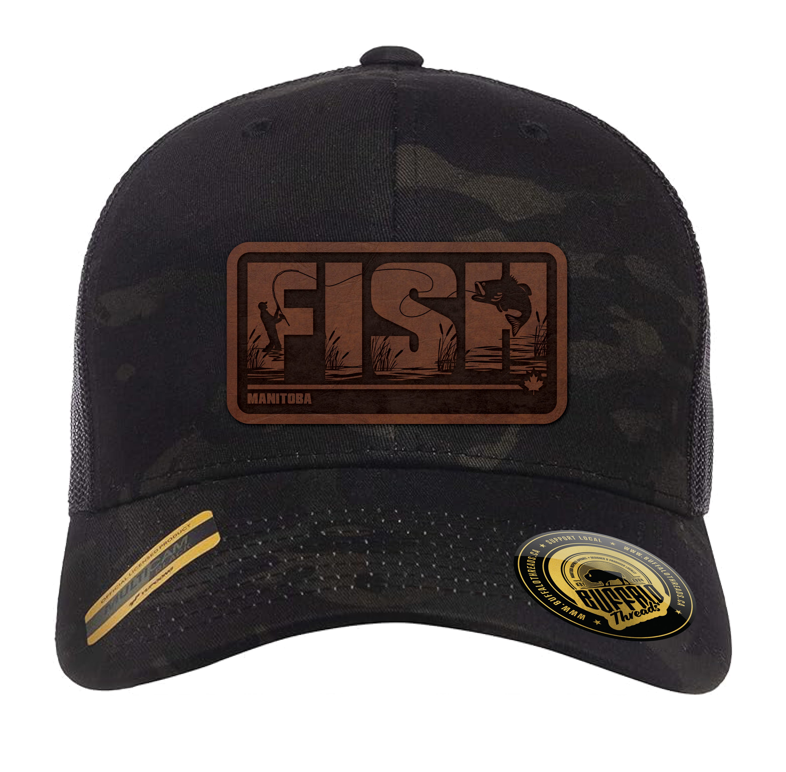Buffalo Threads | Leather FISH Trucker Hat