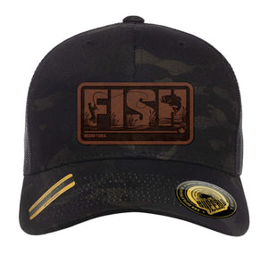 Buffalo Threads | Leather FISH Trucker Hat
