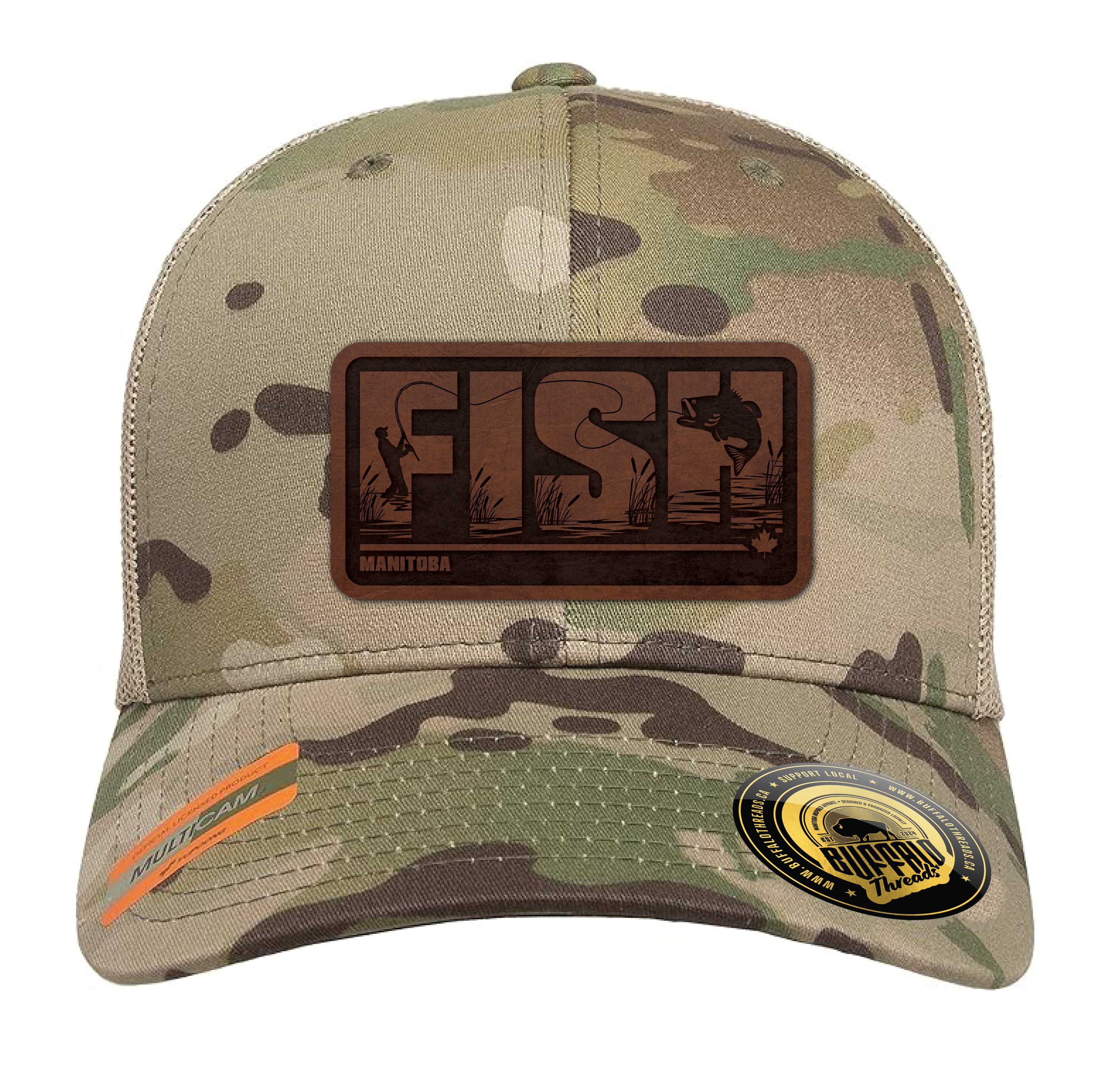 Buffalo Threads | Leather FISH Trucker Hat