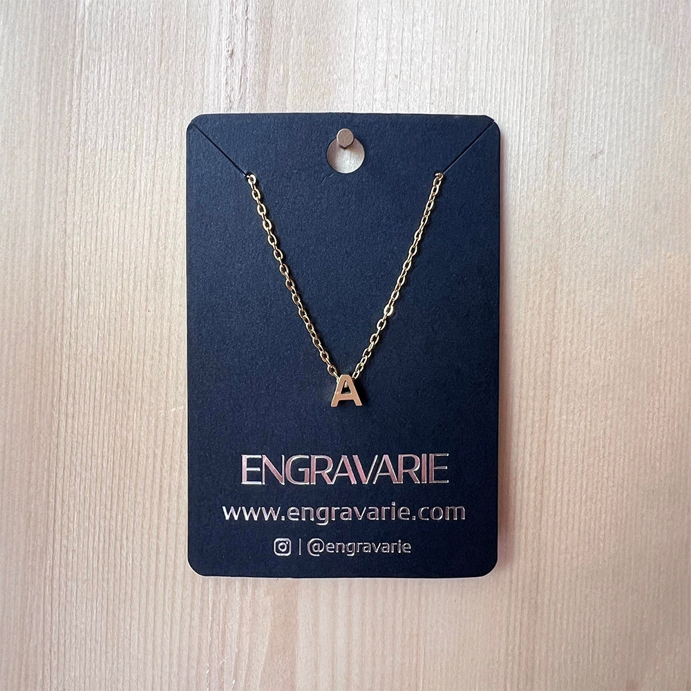 Engravarie -   Free Floating Initial Gold Necklace (standard chain)