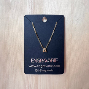 Engravarie -   Free Floating Initial Gold Necklace (standard chain)
